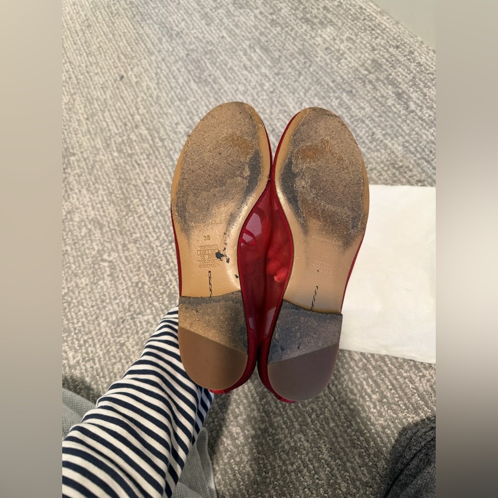 Massimo Dutti Red Mesh Ballet Flats - Picture 10 of 10